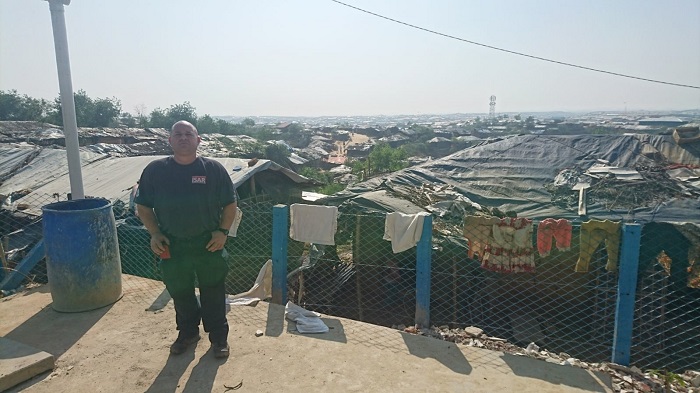 Firefighter Mark Cameron in Bangladesh