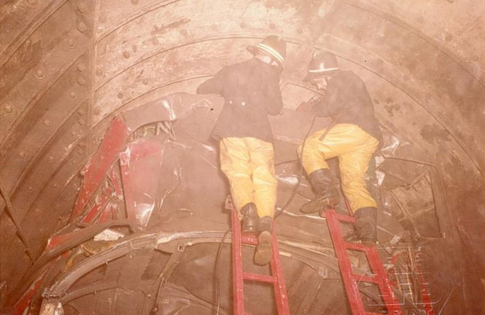 Historical photo of Moorgate underground fire 