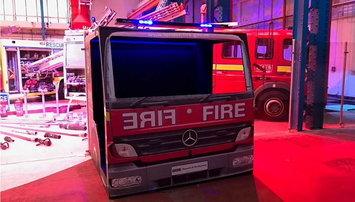 Fire engine created for Virtual Reality glasses 