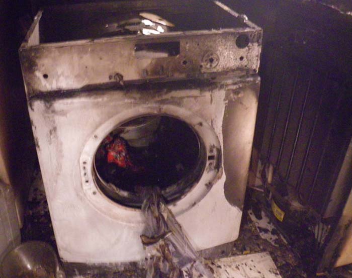 Washing machine in fire incident 