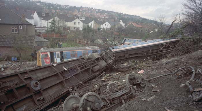 Purley train crash , derailed trains