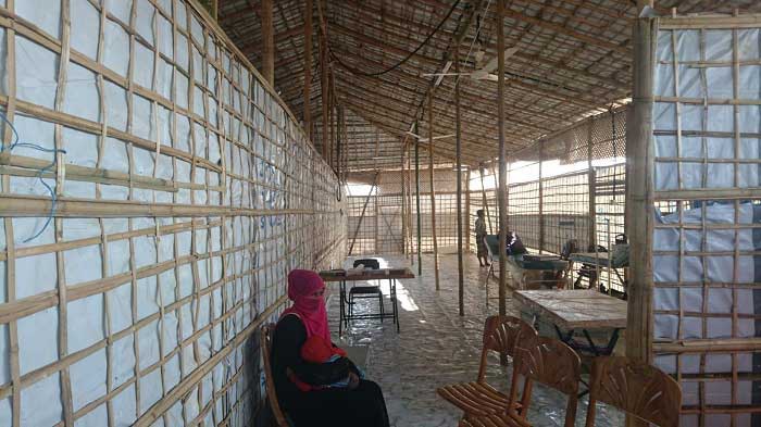 One of the temporary medical centres constructed