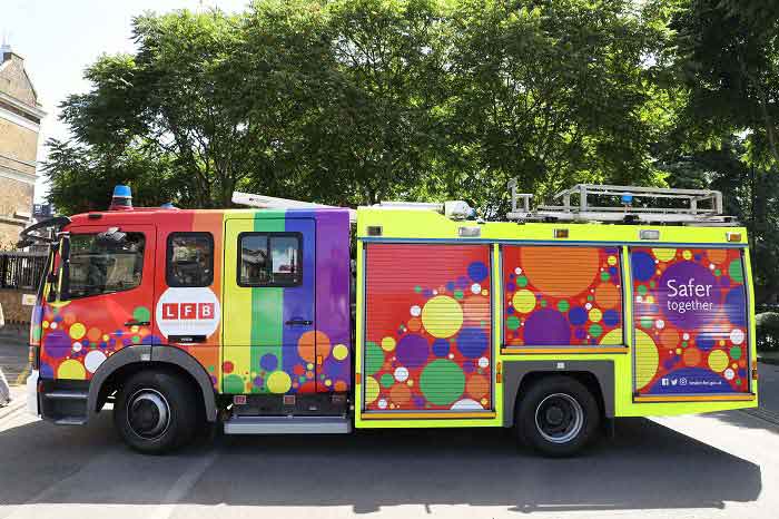 Transformed Brigade’s fire engine for Pride parade 