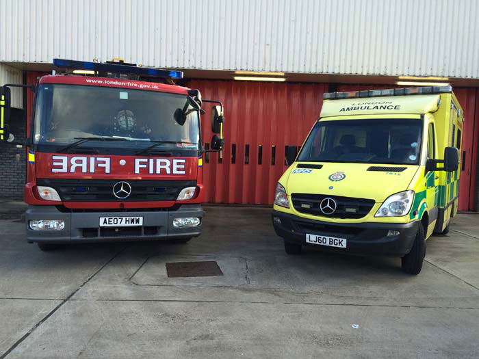 Fire engine with an Ambulance 