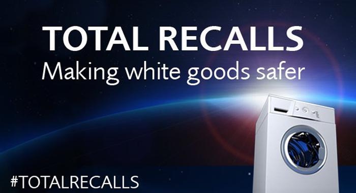 Total recalls logo - Making white goods safer #totalrecalls