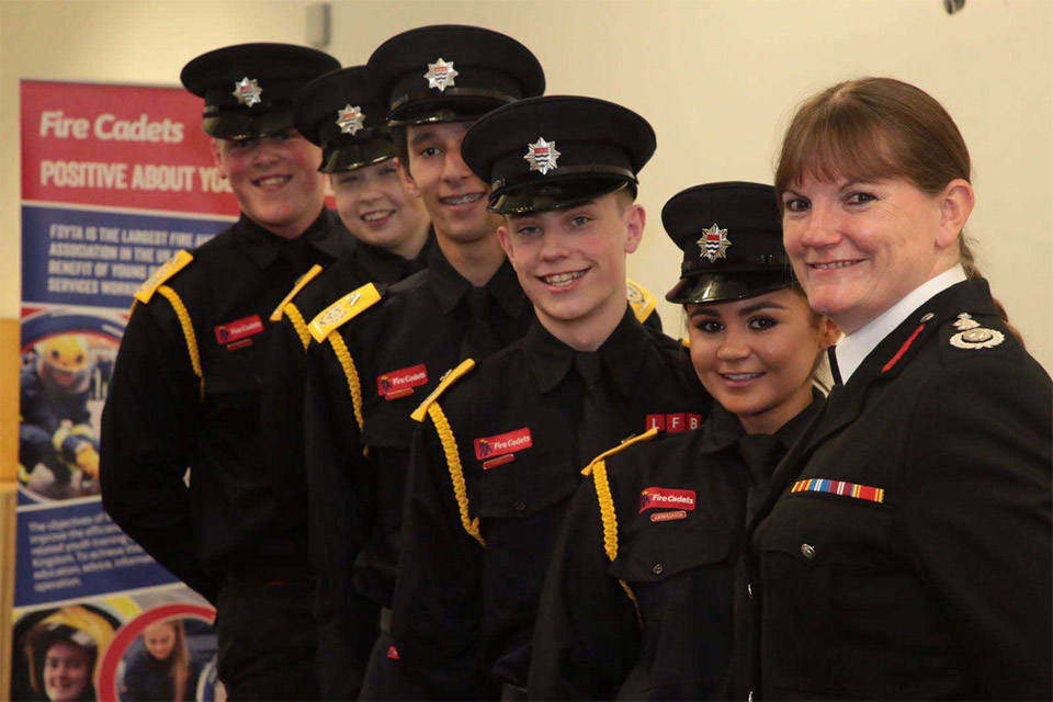 Dany Cotton with Fire Cadets 