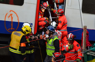 Emergency responders at a training exercise