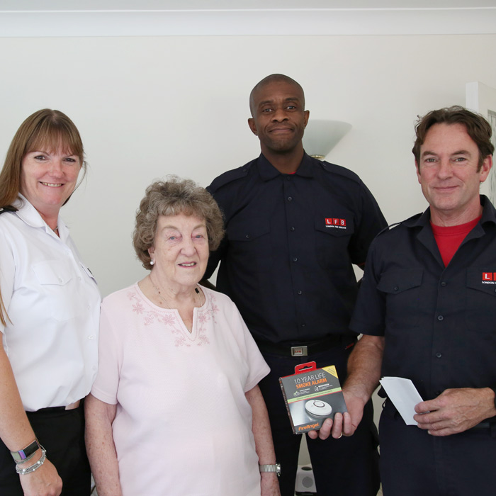 Dany Cotton, Mrs Eileen Morgan, and crew