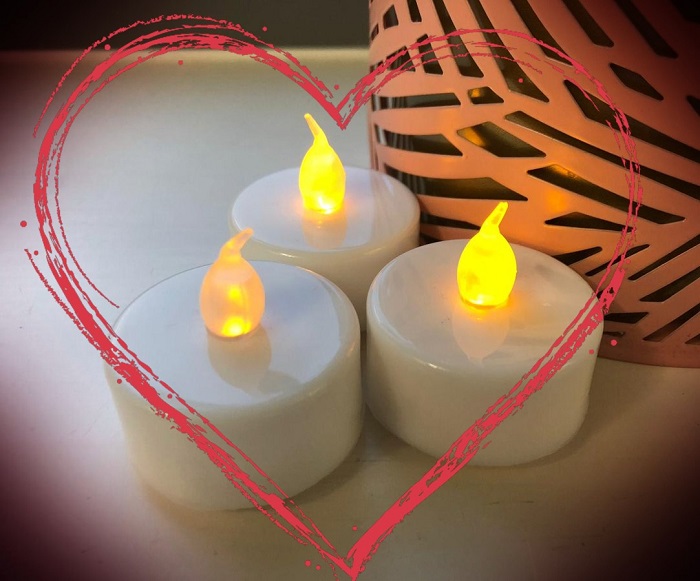 Led Candles in heart shape