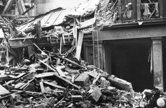 Soho Fire Station after a direct hit during the Blitz, 1940