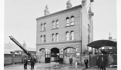 A historic fire station from the early 1900s