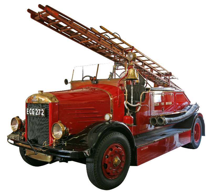 Historical fire engine. Known as a ‘Big 4’ Braidwood-Bodied Fire Engine Pump, manufactured by Dennis around 1941.