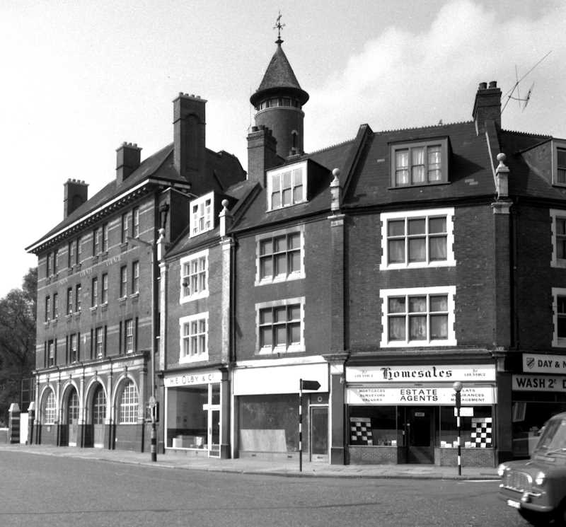 Lewisham fire station, located at 340 High Street, in the 1960s