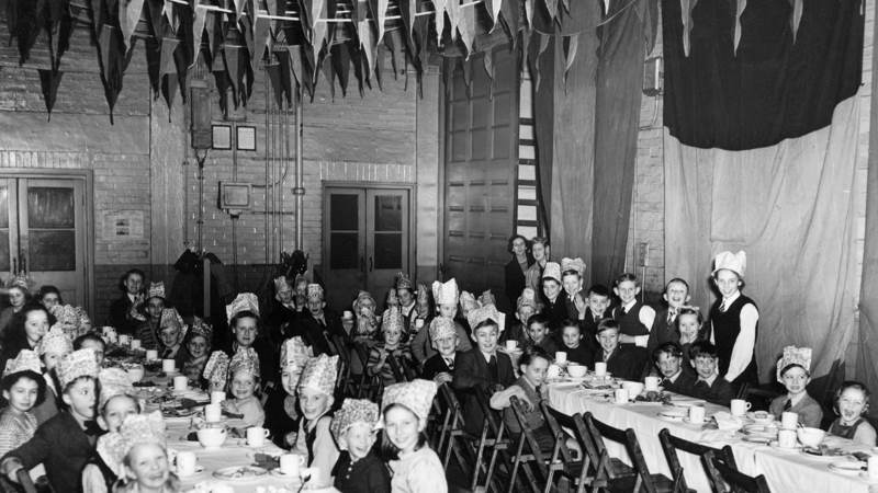 A Christmas party in 8 Albert Embankment in 1952